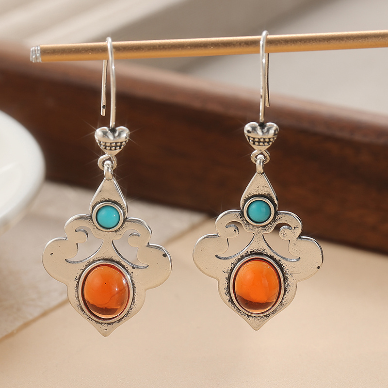 Women's Bohemian Turquoise K Plated Southwestern Earrings